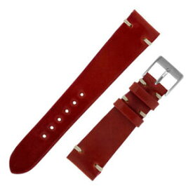 【送料無料】腕時計　イタリアンシェルコルドヴァンシャイニーラッカードホーウィーンレザーウォッチストラップjpm italian shell cordovan shiny lacquered horween leather watch strap in red