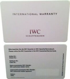 【送料無料】腕時計　ウォッチオープンブランクカードiwc watch warranty guarantee certificate open blank card