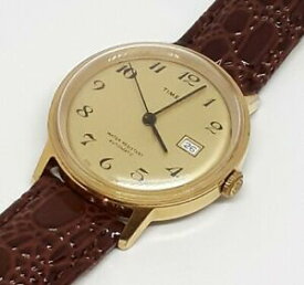 【送料無料】腕時計　タイムスヴィンテージメンズマーリンレザーtimex vintage 1974 mens marlin viscount automatic self wind watch leather clean