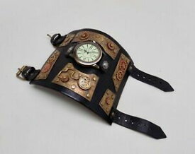 【送料無料】腕時計　スチームパンクウォッチsteampunk watch leather watchhand made leather cuff one of a kind