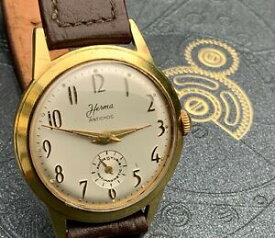 【送料無料】腕時計　ヴィンテージオロロギメッキプラッカートオロherma vintage orologio wristwatch gold plated placcato oro