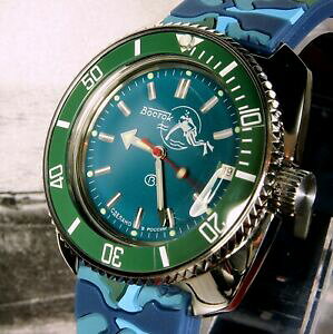 �y���������z�r���v�@�{�X�g�[�N�A���t�B�r�A�X�L���[�o�f���[�h�J�X�^���I�[�g�_�C�u�E�H�b�`vostok amphibia scuba dude custom auto dive watch, , boxed, uk seller