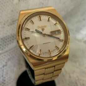 【送料無料】腕時計　ヴィンテージメンズゴールドメッキパルサークォーツvintage mens gold plated pulsar quartz wristwatch day date