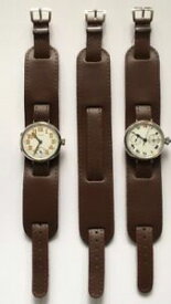 【送料無料】腕時計　ワイヤーラグトレンチィサーウォッチストラップダークタンwire lug military trench icers ww1 watch strap dark tan