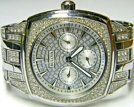 【送料無料】腕時計　ブローバスワロフスキークリスタルブリングアイスアウトタンクウォッチmen bulova 328 swarovski crystal bling paved dazzling iced out tank watch 96c002