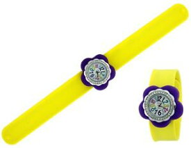 【送料無料】腕時計　ジュネーブスラップウォッチイエローパープルクリスタルマルチカラーgeneva 3d slap watch yellow amp; purple 5 petal flower,crystals multi color s