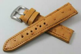 【送料無料】腕時計　バターカップフルクイルダチョウレザーウォッチストラップgenuine buttercup full quill ostrich leather watch strap made in usa