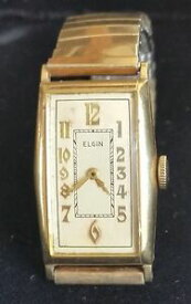 【送料無料】腕時計　ロールゴールドワズワースケースポインテッドサイドランvtg elgin 1935 10k rolled gold wristwatch watch wadsworth case pointed side runs