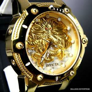 yzrv@YCrN^{ghSS[hbLzCgVR[EHb`mens invicta bolt dragon automatic gold plated white 52mm silicone watch