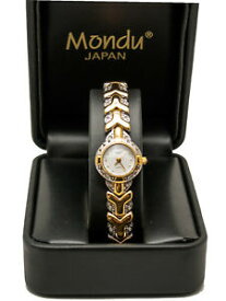 【送料無料】腕時計　ラウンドケースアナログウォッチmonduwomens gold and silver finish round case analog watch