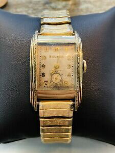 yzrv@YA[fRu[oJ[uXS[hv[gT[rXmens art deco bulova curvex watch circa 1930s 10k gold plate, just serviced