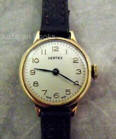 【送料無料】腕時計　ワーキングヴィンテージレヴューゴールドケースジュエルスイスworking vintage vertex revue 9ct gold cased 15 jewel swiss wristwatch 1957