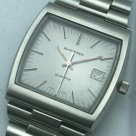 【送料無料】腕時計　ヴィンテージブッカードレスクォーツウォッチブレスレットミリメートルvintage bucherer dress quartz watch great shape expandable bracelet 38 mm