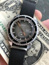 【送料無料】腕時計　ヴィンテージドルフランスメイドメンズダイバーニースパティナミリメートルvintage dollar french made mens diver watch nice patina 38mm