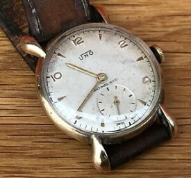 【送料無料】腕時計　ウノゴールドゲンツ1950’s uno 9ct gold gents wrist watch in dennison case