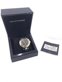 【送料無料】腕時計　サックスフィフスアベニューウォッチローマクォーツsaks fifth avenue watch 5 atm, roman numerals,lunar calendar,quartz 40mm b10