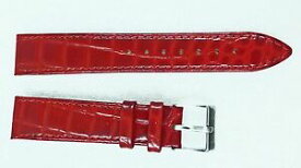 【送料無料】腕時計　レザーストラップインレッドパテントgenuine leather strap 18mm in red patent finish