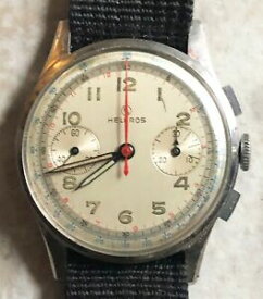 【送料無料】腕時計　ヘルブロスヴィンテージボタンクロノグラフステンレススイスhelbros vintage 3 button chronograph stainless 17j 1950s swiss vg