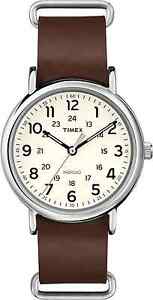 腕時計　メンズウィークエンダーブラウンレザーウォッチインディグロtimex t2p495, mens weekender brown leather watch, indiglo