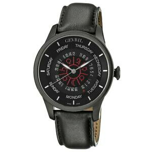 �y���������z�r���v�@�����Y�f�C���U�[�V���{��gevril mens 2001 automatic astrological symbols of day leather date wristwatch