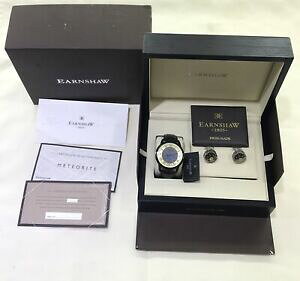 �y���������z�r���v�@�g�[�}�X�A�[���V���[�����Y�E�H�b�`�J�t�����N�X�{�b�N�X�y�[�p�[ thomas earnshaw meteorite mens longitude 43mm watch w cufflinks box papers