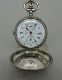 【送料無料】腕時計　フランスサヴォネットクロノグラフガリレオシルバーfranzosische savonette chronograph galileo silber um 1900 68016