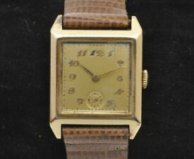 【送料無料】腕時計　ヴィンテージソリッドゴールドウォッチvintage 19301936 rectangular mans 18k solid gold watch, good working order