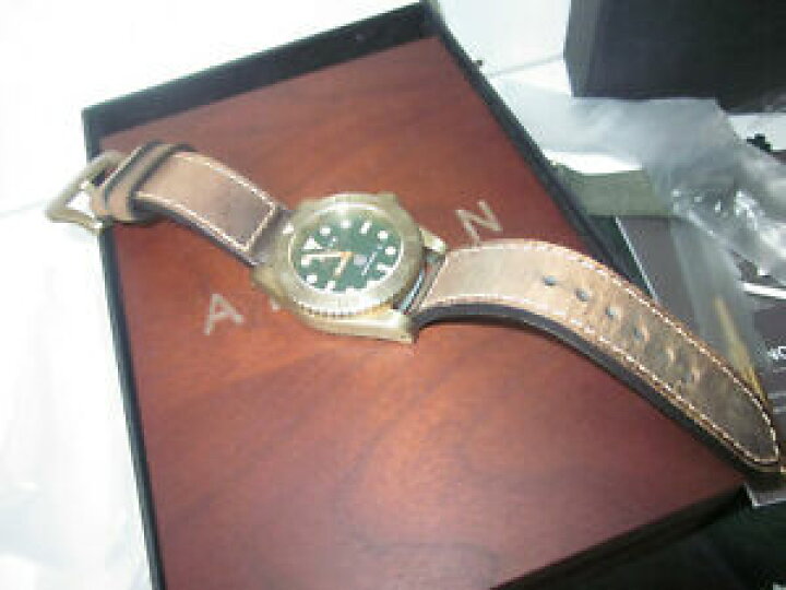 楽天市場 送料無料 腕時計 モントレプリジェダイバーブロンズシーシャドウグリーンancon Montre Plongee Diver Bronze Sea Shadow 1943agc4 Green 45 Mm In Box Hokushin