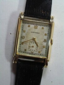 【送料無料】腕時計　ヴィンテージゴールドモバドスプリットラグタンクウォッチオールオリジナルvintage 14k gold movado split lug tank watch, 1940’s all original