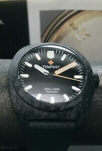 �y���������z�r���v�@�e���y�X�g�J�[�{���I�[���t�H�[�W�h�J�[�{���P�[�X�~�m�[�^�E���X�_�C�o�[tempest carbon automatic 43mm all forged carbon case minotaur 9015 200m diver