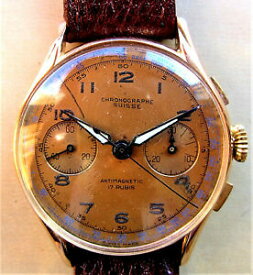 【送料無料】腕時計　スイスゴールドクロノグラフスイスランデロンクロノグラフウォッチサービス1940s swiss 18k gold chronographe suisse landeron 51 chronograph watch serviced