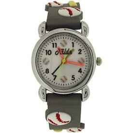 【送料無料】腕時計　レルダアナログデザイングレーシリコーンストラップrelda analogue children boys 3d baseball design grey silicone strap watch rel85