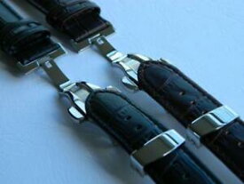 【送料無料】腕時計　カーフレザーウォッチストラップエンボスドクロコパターンデプロイナントクラスプジャンプgenuine calf leather watch strap embossed croco pattern deployant clasp sprung