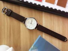 【送料無料】腕時計　レザーオイルサドルダークブラウンウォッチストラップgenuine leather oil saddle dark brown watch strap