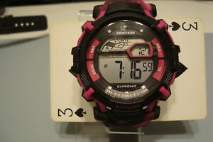 腕時計　アーミトロンピンクキャンプレジンウォッチメートルarmitron 408312,  womens pink camp resin watch, 100 meter wr