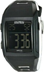 【送料無料】腕時計　アーミトロンメンズブラックレジンデジタルウォッチメートルクロノグラフ