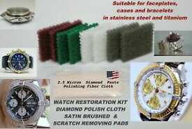 【送料無料】腕時計　キットサテンブパッドlot of 8 watch restoration kit satin brushed pads 1 polishing cloth