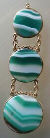 【送料無料】腕時計　アンティークグリーンホワイトオンチェーンウォッチフォブ1115 antique 3 green amp; white graduating stone circles on chain watch fob