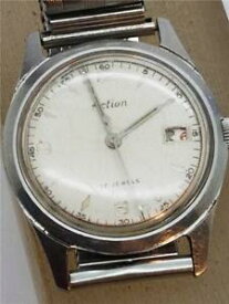 【送料無料】腕時計　ヴィンテージアクションジュエルゲンツマニュアルフレンチvintage 1960s action 17 jewel gents wristwatch with manual wind french mvt