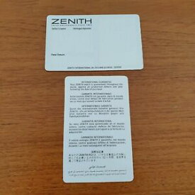 【送料無料】腕時計　ゼニスカードオリジナルzenith guarantee cards unused original