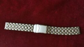 【送料無料】腕時計　ステンレススチールブレスレットフラットエンドgenuine stainless steel 18mm watch bracelet flat ends