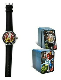 【送料無料】腕時計　ライセンスレザーストラップアベンジャーズアナログクォーツリストウォッチキッズボックスlicensed leather strap avengers analogue quartz wrist watch kids xmas gift box