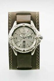 【送料無料】腕時計　メンズステンレススチールシルバーレザーブラウンバッテリークォーツrelic watch mens date stainless steel silver leather brown 50m battery quartz