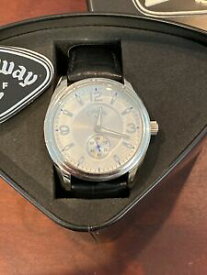 【送料無料】腕時計　キャロウェイゴルフステンレススチールウォッチレザータグバッテリーcallaway golf mens cy2089 stainless steel watch leather w tags battery