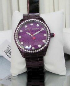 【送料無料】腕時計　ベッツィージョンソンパープルグリッターブレスレットアナログウォッチクリスタルbetsey johnson purple glitter bracelet analog watch crystals bj0019083