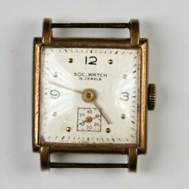 【送料無料】腕時計　オロロジオクアドラトダポルソウオモヴィンテージsoc watch 15 jewels orologio quadrato da polso uomo vintage watch wrist men