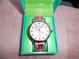 【送料無料】腕時計　ヴィンテージベッツィージョンソンピンクゴールドクリスタルオーバーサイズウォッチvintage betsey johnson pink gold camouflage crystal oversized watch