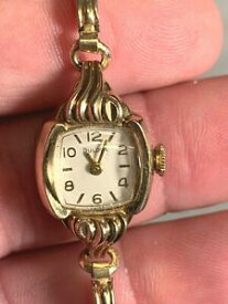 【送料無料】腕時計　ヴィンテージレディースブローバゴールドウォッチvintage ladies bulova m1 10k gold filled rgp wind up watch 6ca 17 jewels works