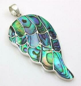 yzWG[EANZT[ i`ArVFX^[OVo[EBOWG[natural abalone shell 925 sterling silver wing shape pendant women jewelry sd080