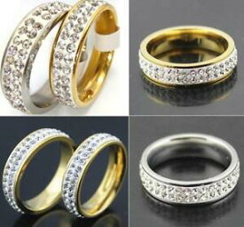 【送料無料】ジュエリー・アクセサリー ステンレススチールローラインストーンジルコンリングメンズトップリング30x stainless steel 2 row rhinestone zircon cz ring womenmens top quality ring